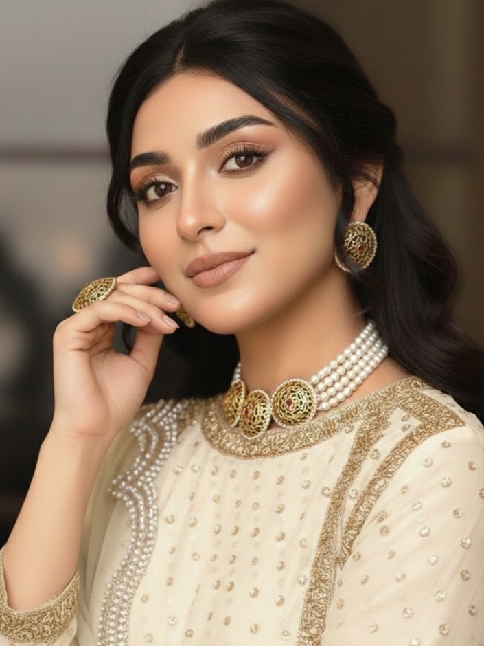 Anshika choker set(multicolour)