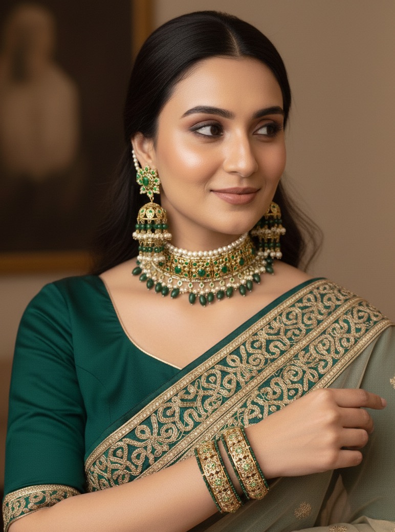Neha Nizami choker set(green)
