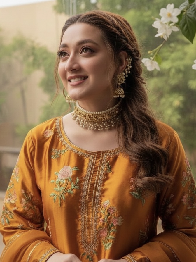 Shahwar nizami choker set(White)