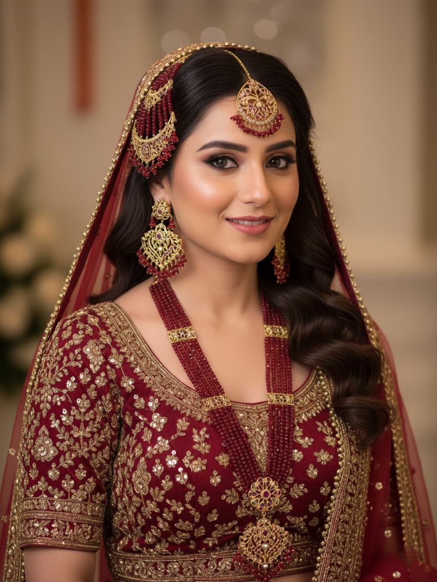 Sayema bridal set(maroon)