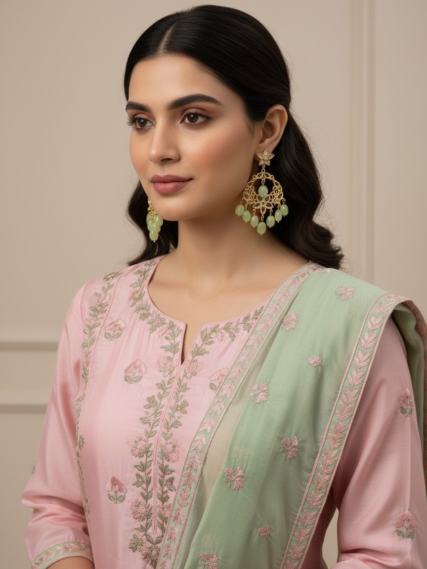 Shikha earrings(light green)