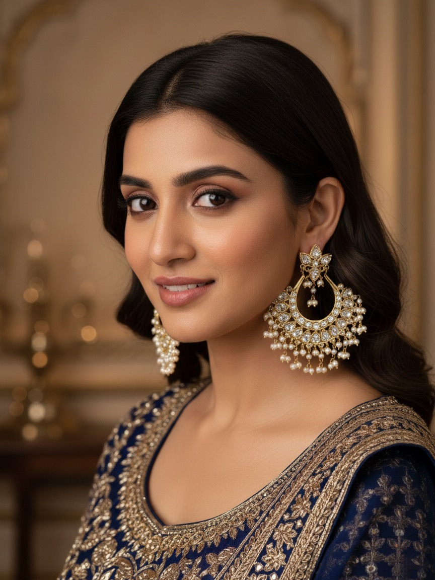 Chandni chandbali(golden)