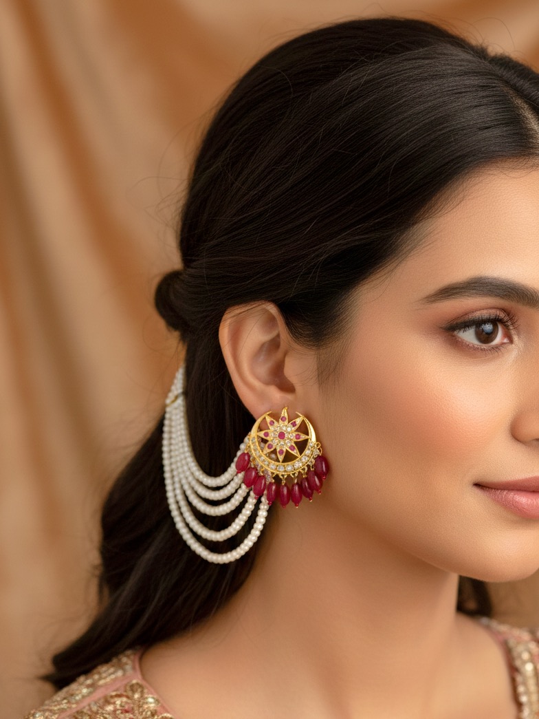 Meerub earrings (maroon)