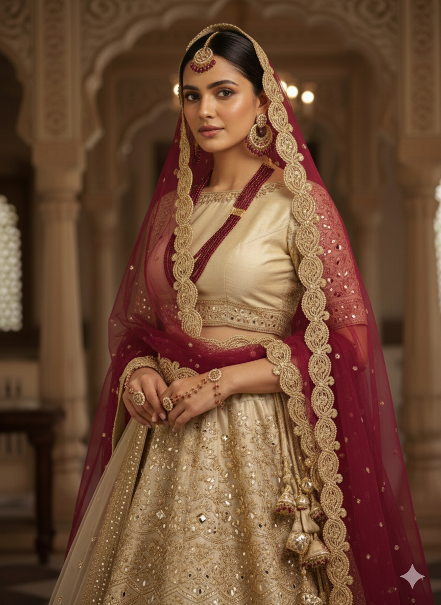 Shalini bridal set (maroon)