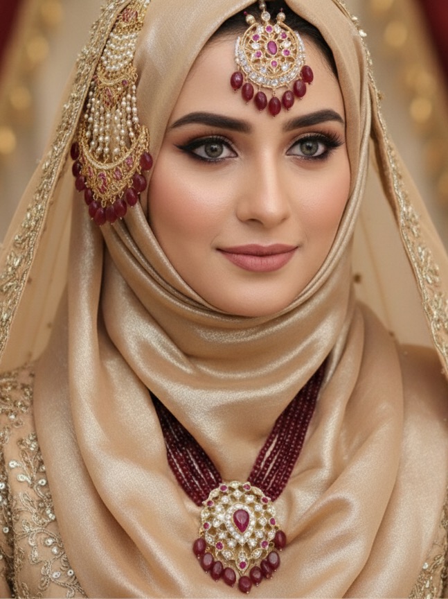 Firdaus bridal set (maroon)