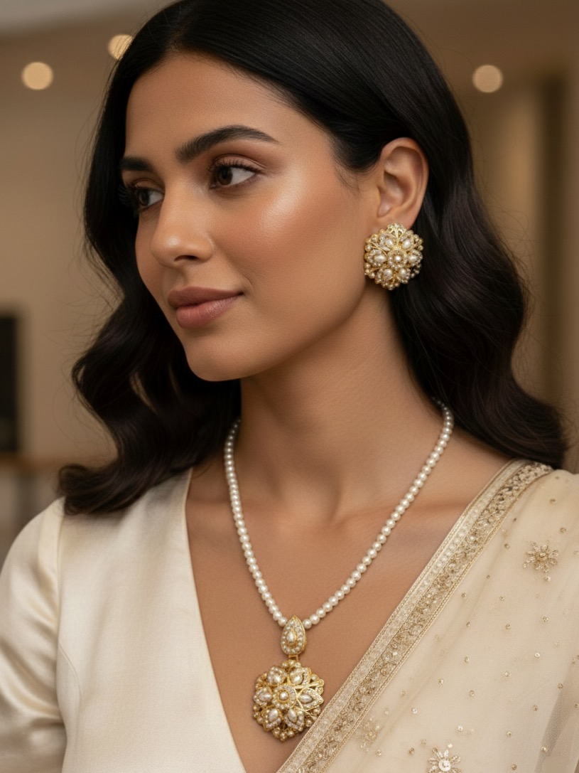 Zubeida pendant set (white)