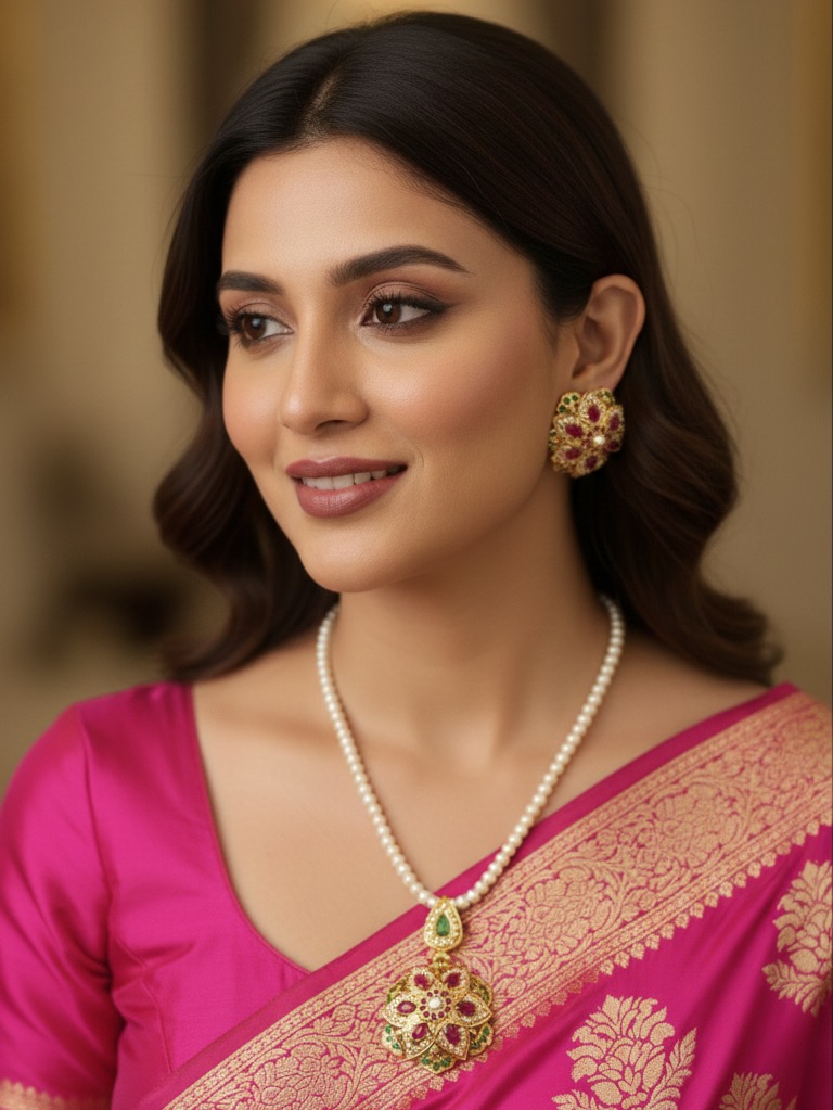 Zubeida pendant set (red green)