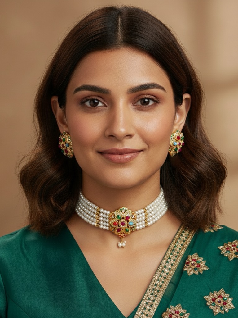 Zubeida choker set(multicolour)