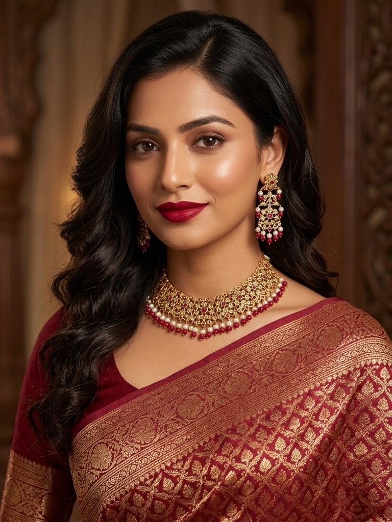 Monazza necklace set(maroon)