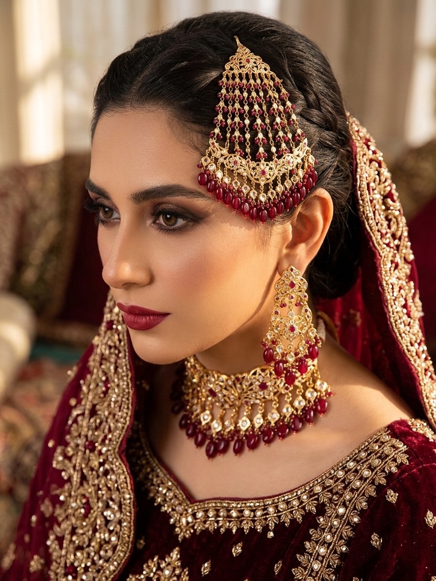 Anmol jhoomer(maroon)