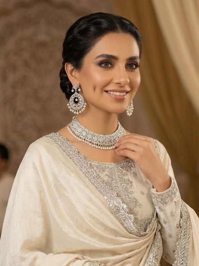 Sarwat necklace set(silver)