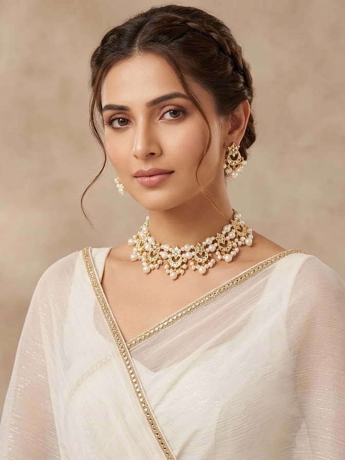 Aditi necklace set(white)