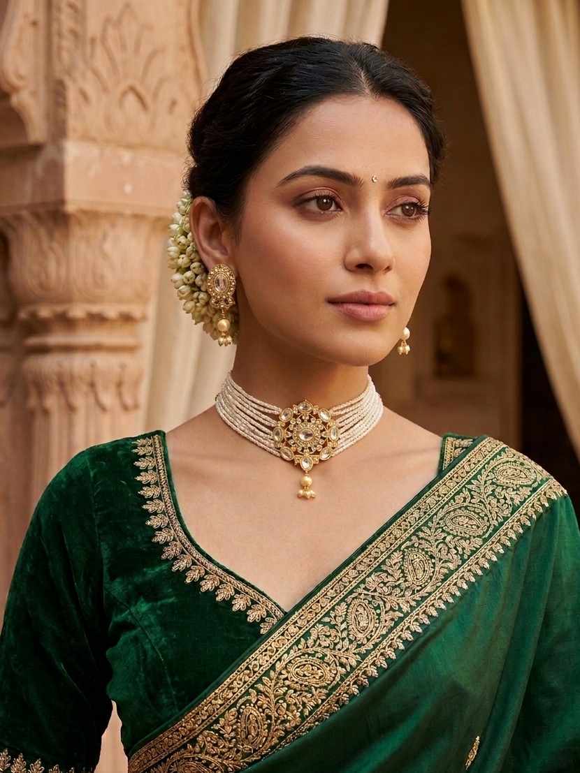 Shraddha choker set (white)