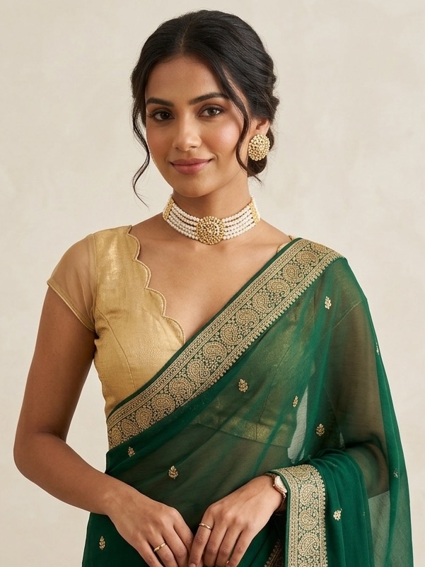Poonam choker set(white)