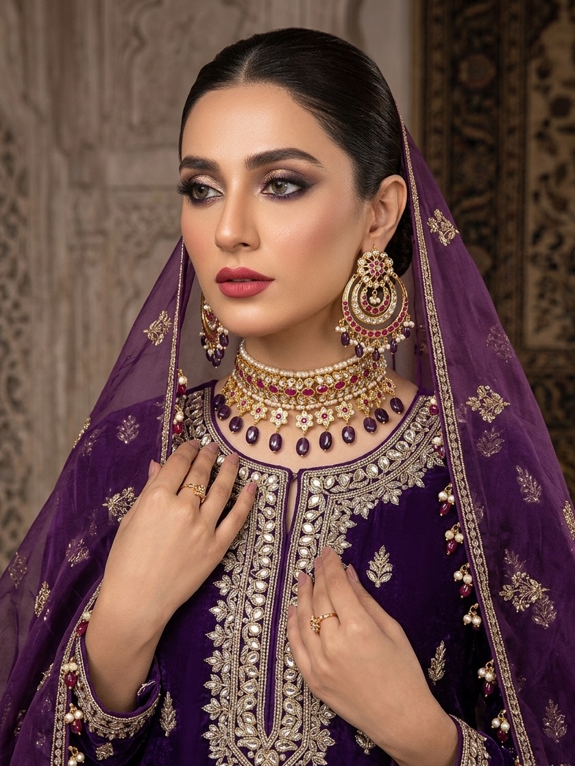 Atiya choker set(purple)