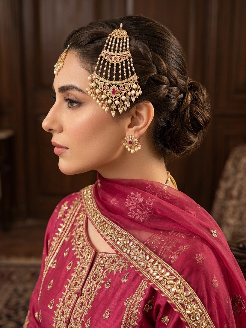 Kashish Jhoomer(Pink and golden)