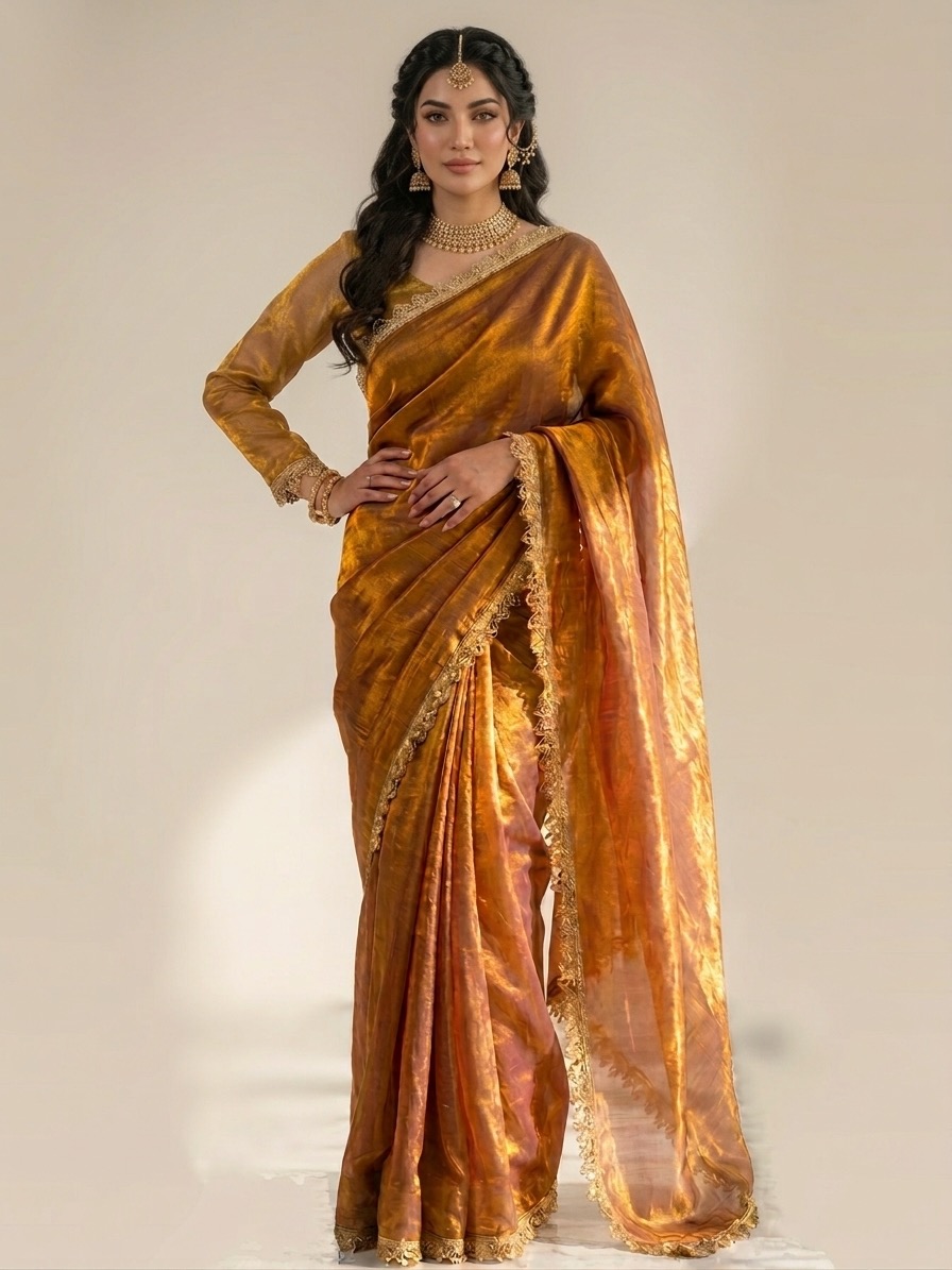 Mehak Saree Blouse Set(Golden)