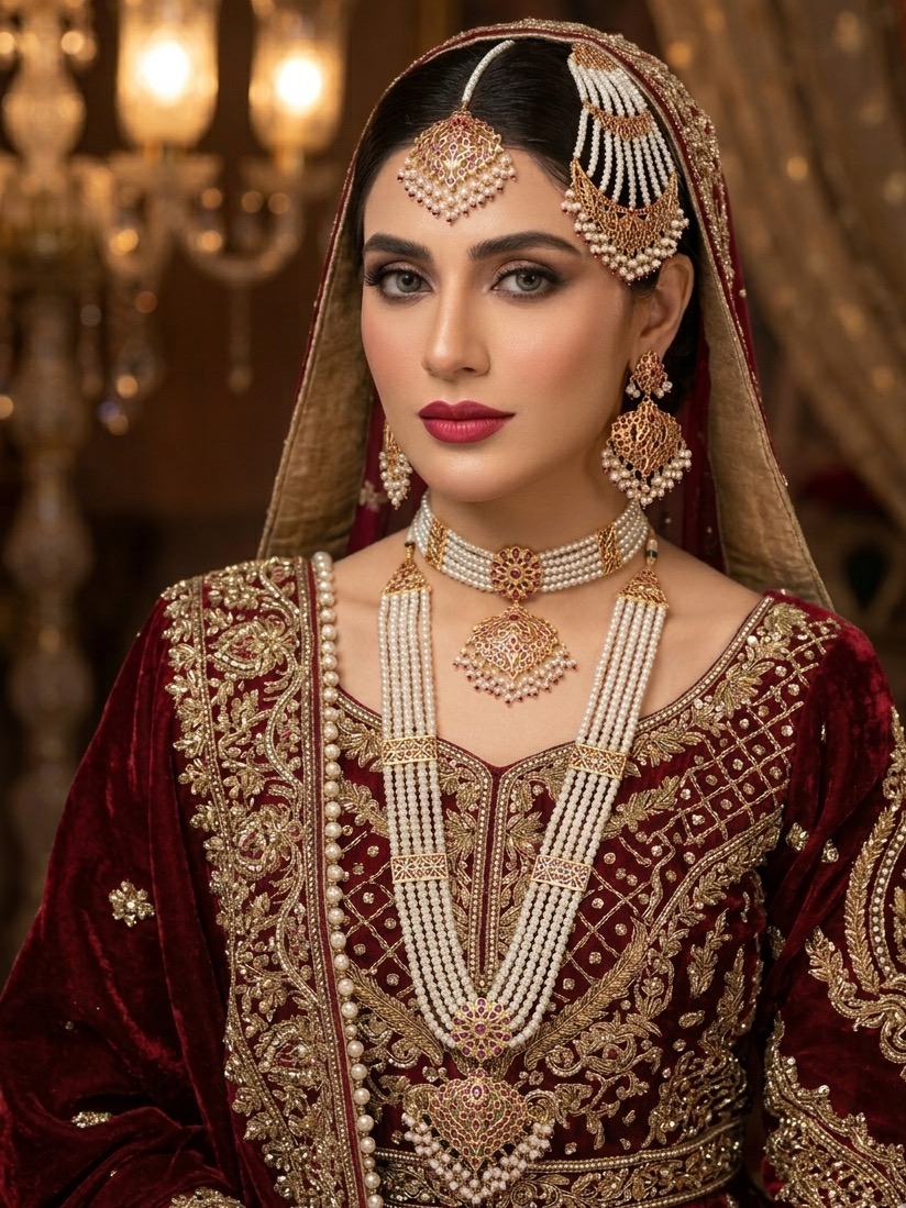Hoorain bridal set(pink)
