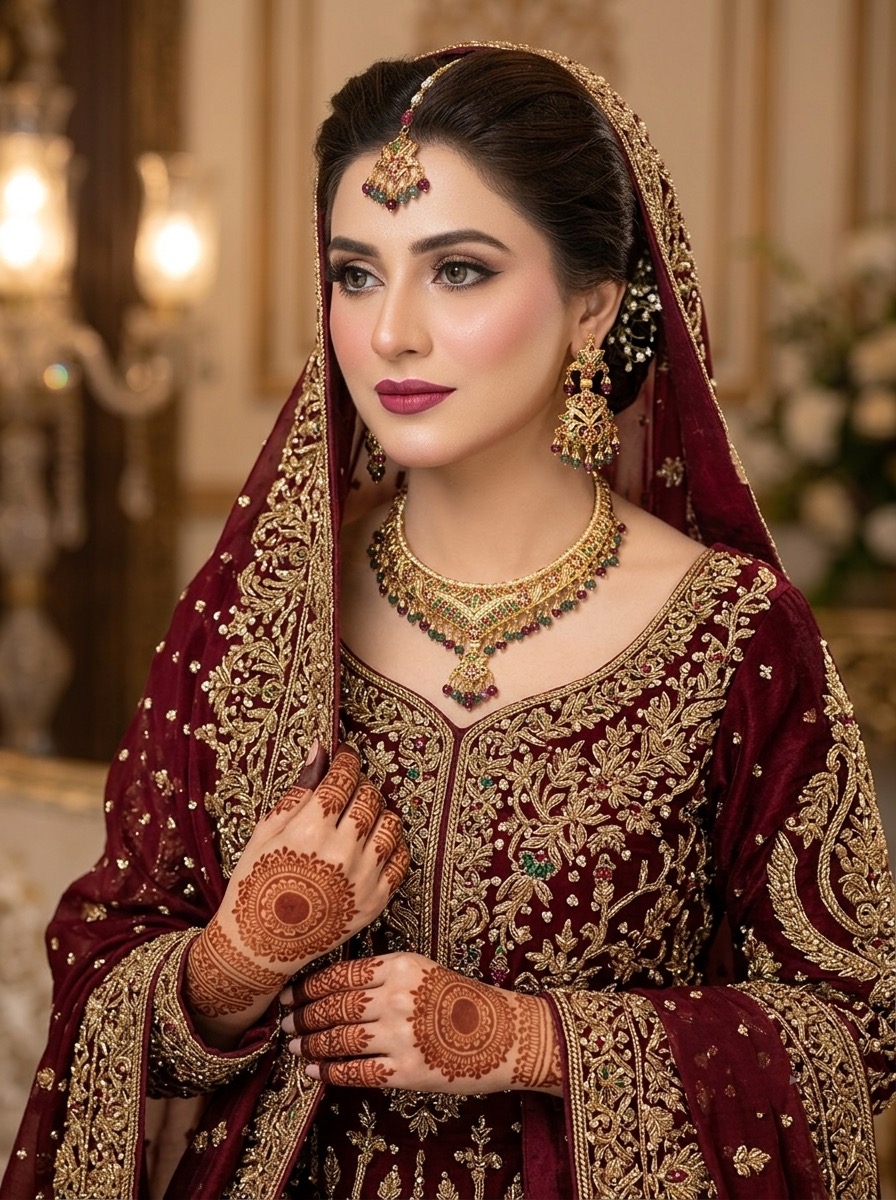 Shazia necklace set(red green)