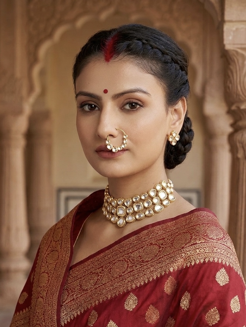 Sujata pressed nosering(white)