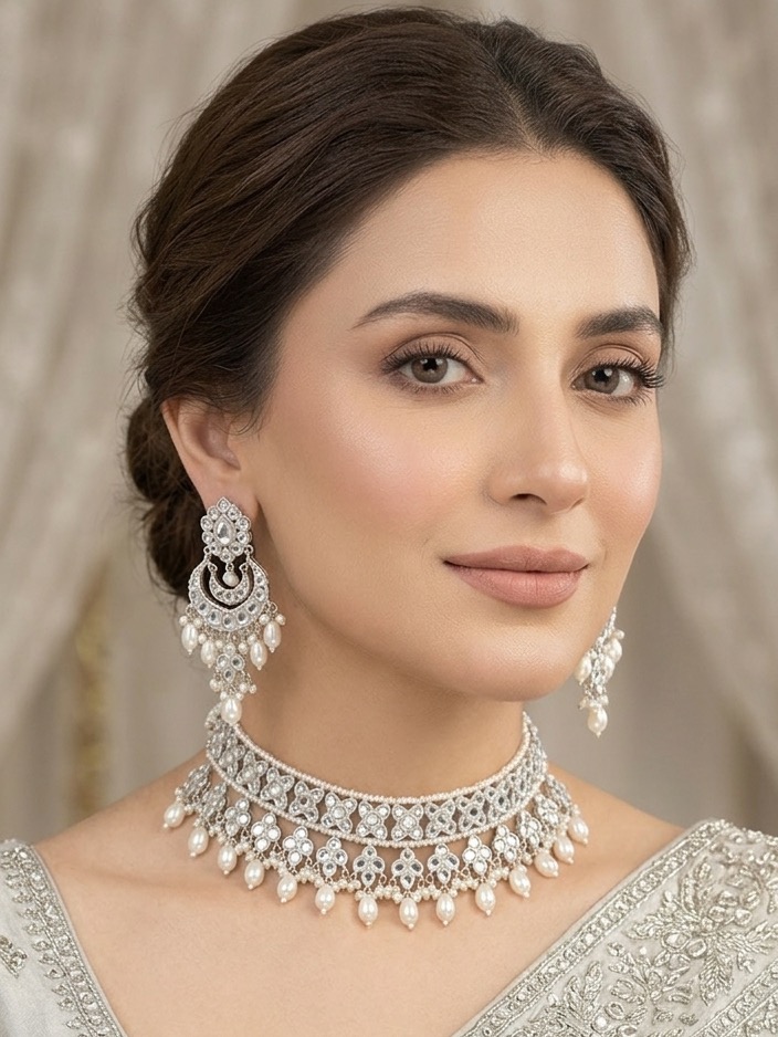 Shaamiya choker set(silver)