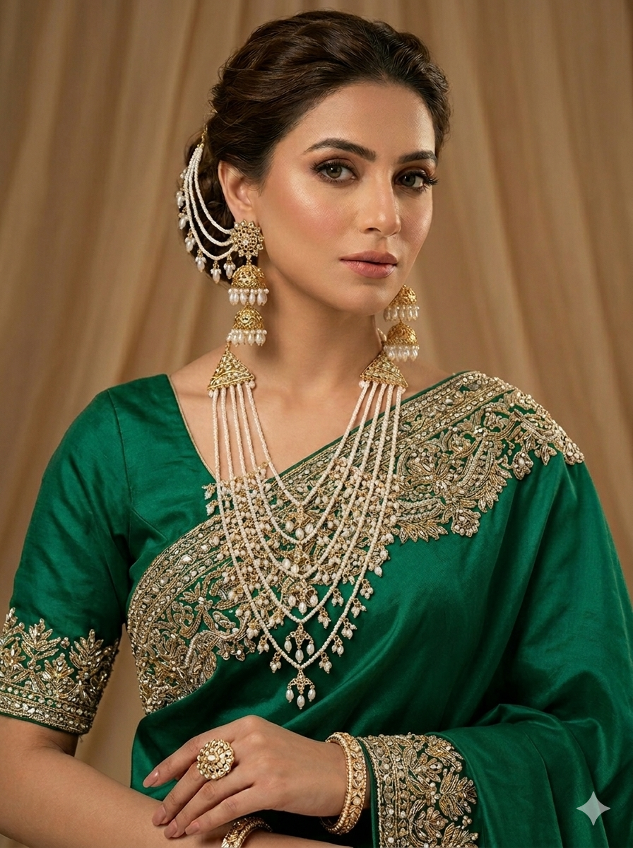 Laiba long necklace set(white)